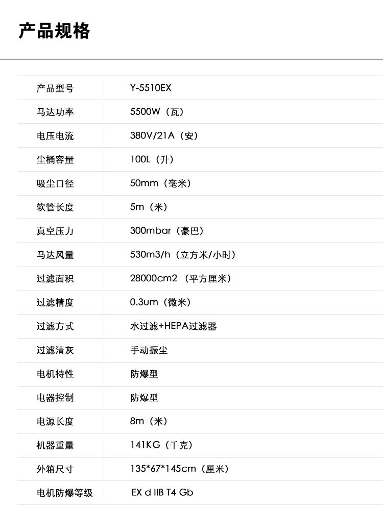 御衛(wèi)仕防爆吸塵器Y-5510EX